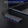 Nanocable Hub USB-C a 3xUSB 3.0 Tipo A + 1xUSB 3.0 Tipo C Aluminio Gris